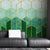 Green and Gold Textured Geometric Wallpaper Mural