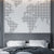 Abstract Grey Dots World Map Wallpaper Mural