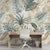 Illustrated Tropical Floral Pattern Wallpaper Mural