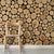 Stacked Chopped Wood Wallpaper Mural